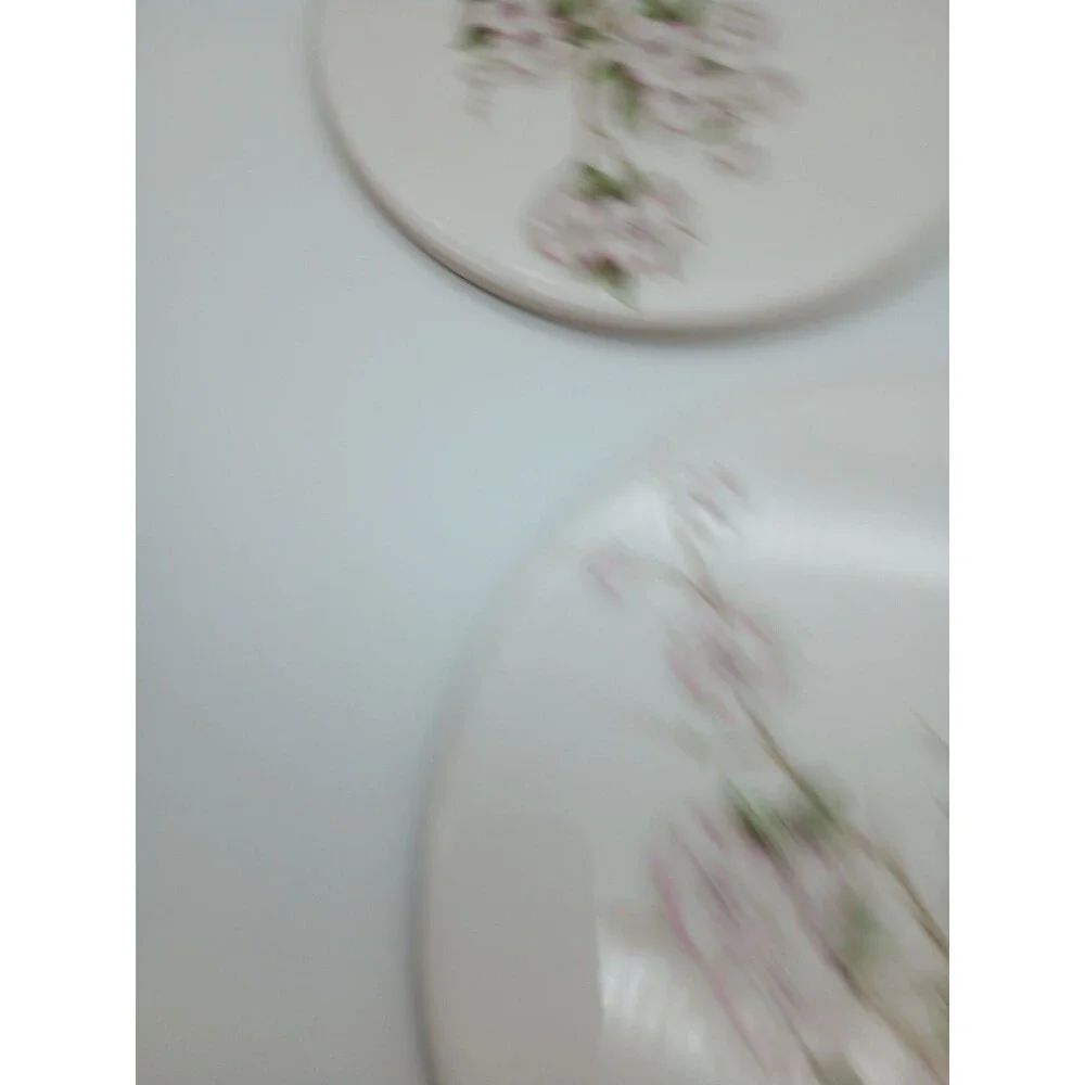 Vtg Mid-State Ceramic Trivets Cherry Spring Blossom 6
